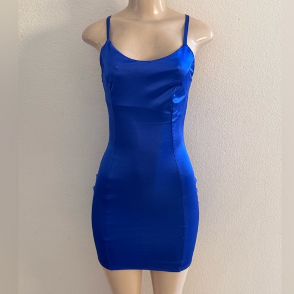 Iris Royal Blue Satin Mini Dress